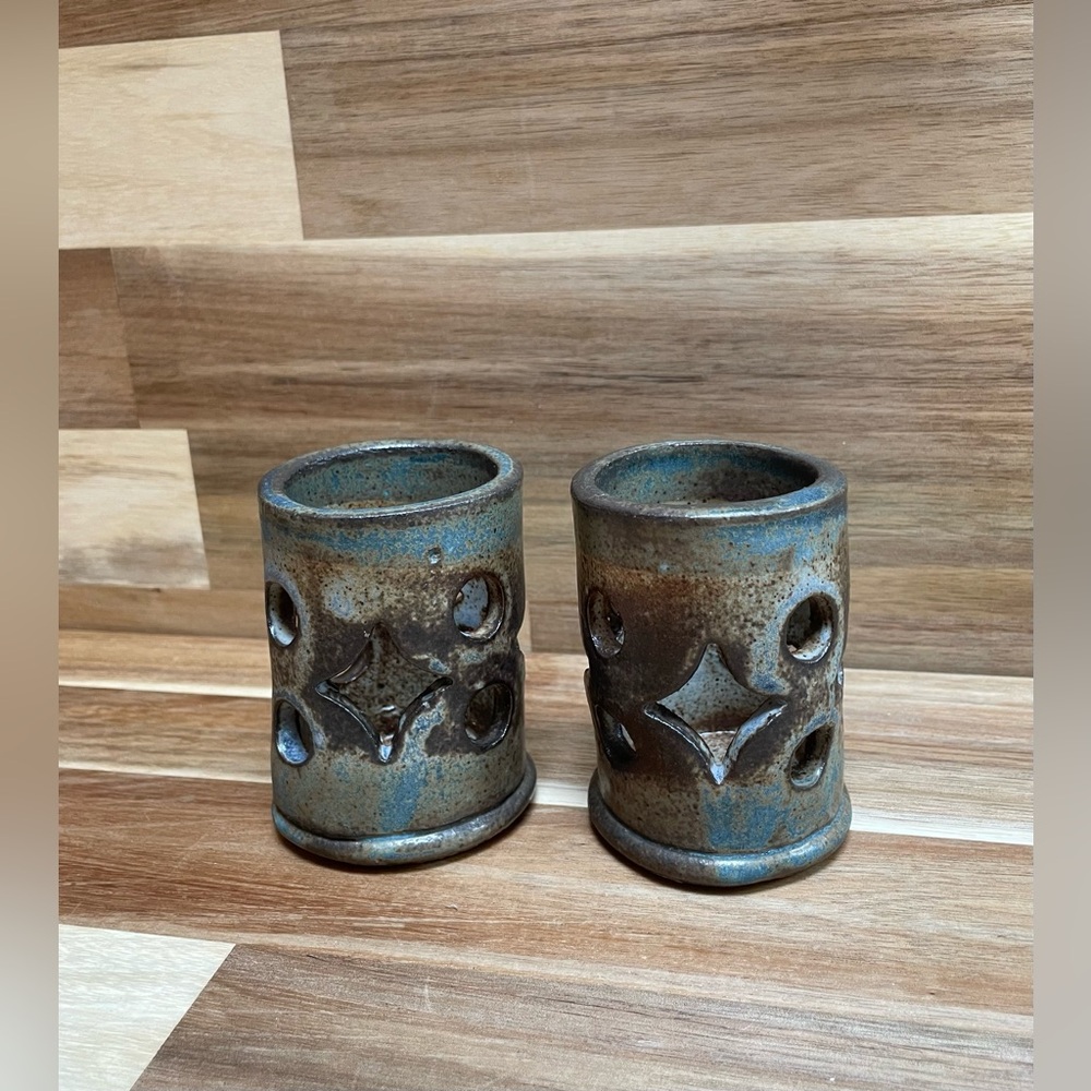 (2/$20) Studio Pottery Tea Light Candle Votives
